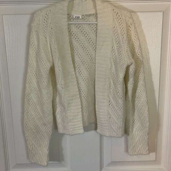 Gap Kids - wool blend knit - open front cream sweater - Picture 1 of 3